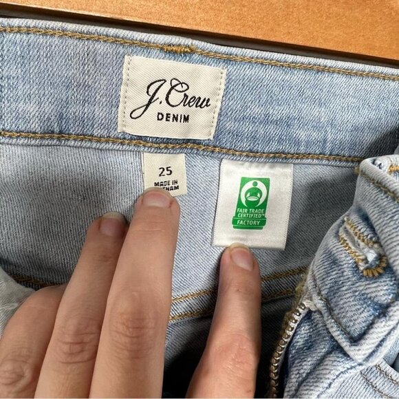 J Crew Denim Womens Size 25 9" High Rise Toothpick Light Wash Jeans Stretch Blue - Picture 9 of 13